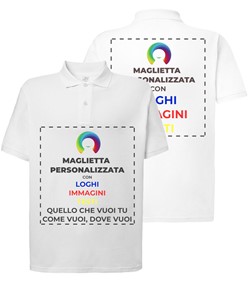 Polo personalizzata con stampa fronte e schiena Polo personalizzata con stampa fronte e schiena
