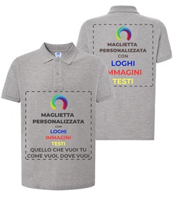 Polo personalizzata con stampa fronte e schiena Polo personalizzata con stampa fronte e schiena