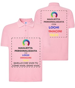 Polo personalizzata con stampa fronte e schiena Polo personalizzata con stampa fronte e schiena