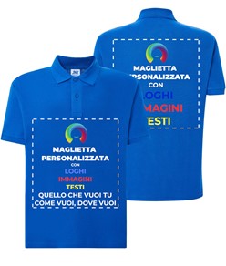 Polo personalizzata con stampa fronte e schiena Polo personalizzata con stampa fronte e schiena