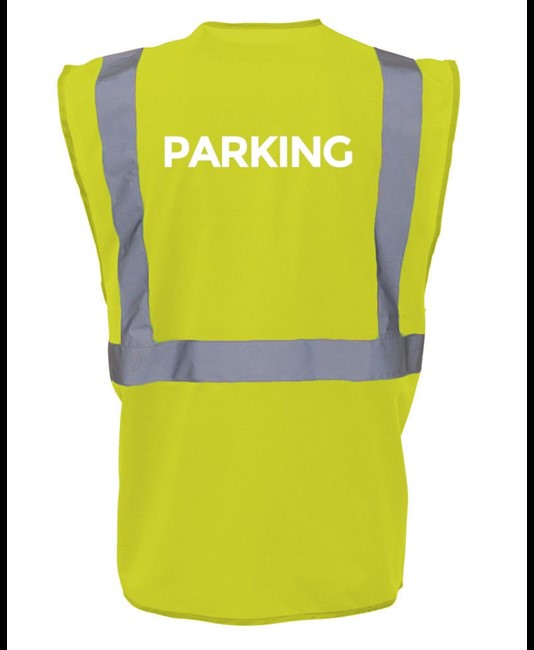 Gilet alta visibilità Safemax con scritta PARKING