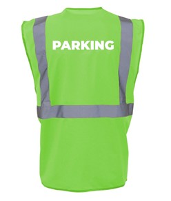 Gilet alta visibilità Safemax con scritta PARKING in offerta