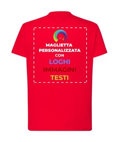 T-shirt personalizzata con stampa su schiena
