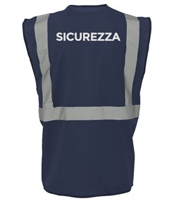 Gilet blu multitasche Safemax per Servizio di Sicurezza