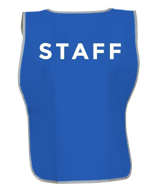 Pettorina blu ad alta visibilità Safemax con scritta STAFF