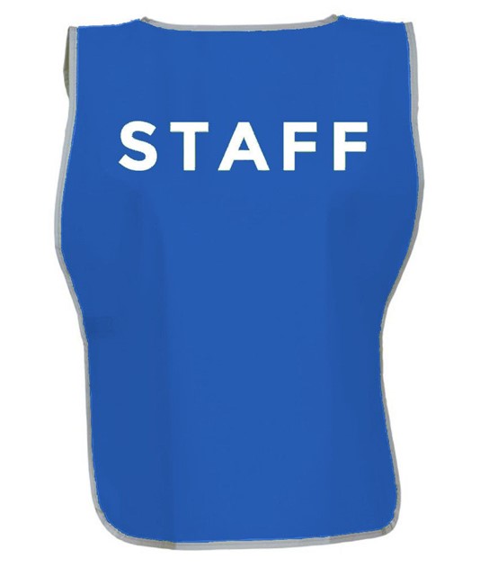 Pettorina blu ad alta visibilità Safemax con scritta STAFF