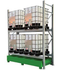 Scaffalatura metallica con vasca