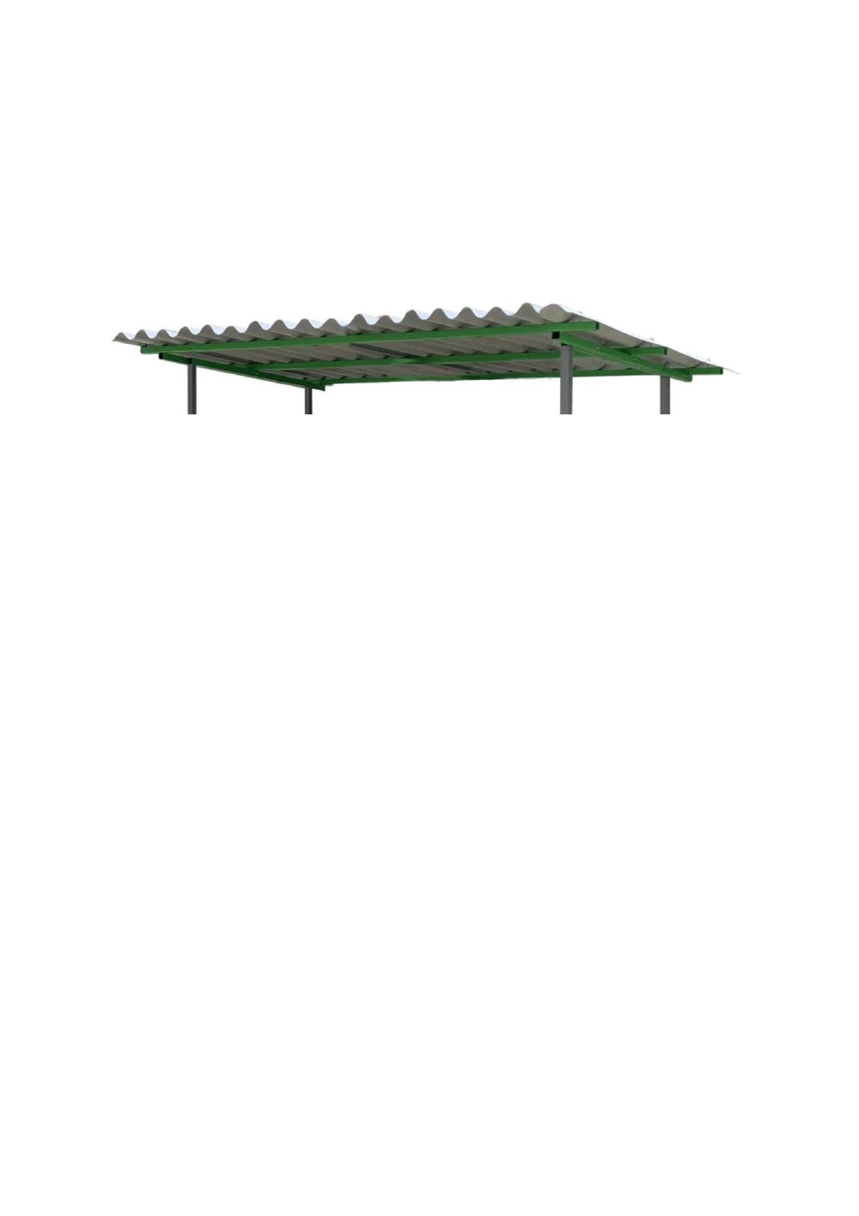 Tettoia per scaffalatura metallica