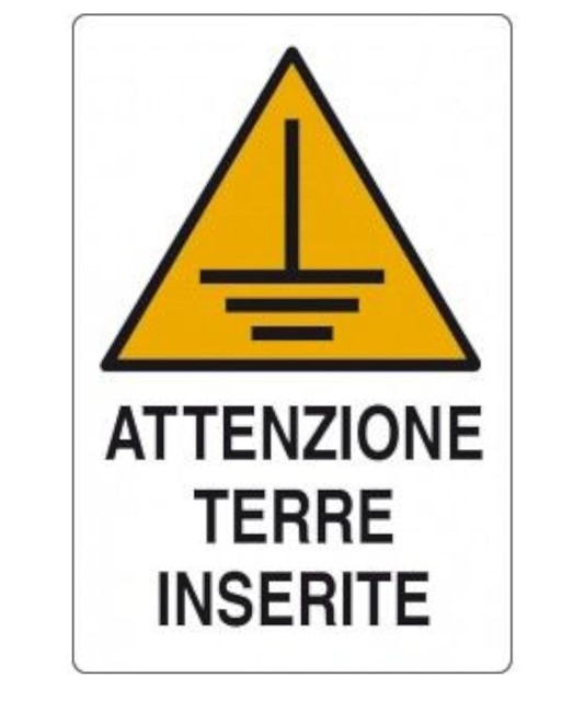Cartello di pericolo 'attenzione terre inserite' Cartello di pericolo 'attenzione terre inserite'