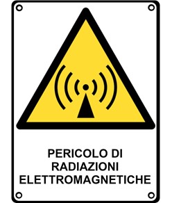 Cartello di pericolo 'pericolo di radiazioni elettromagnetiche'