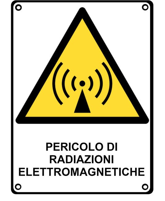 Cartello di pericolo 'pericolo di radiazioni elettromagnetiche' Cartello di pericolo 'pericolo di radiazioni elettromagnetiche'