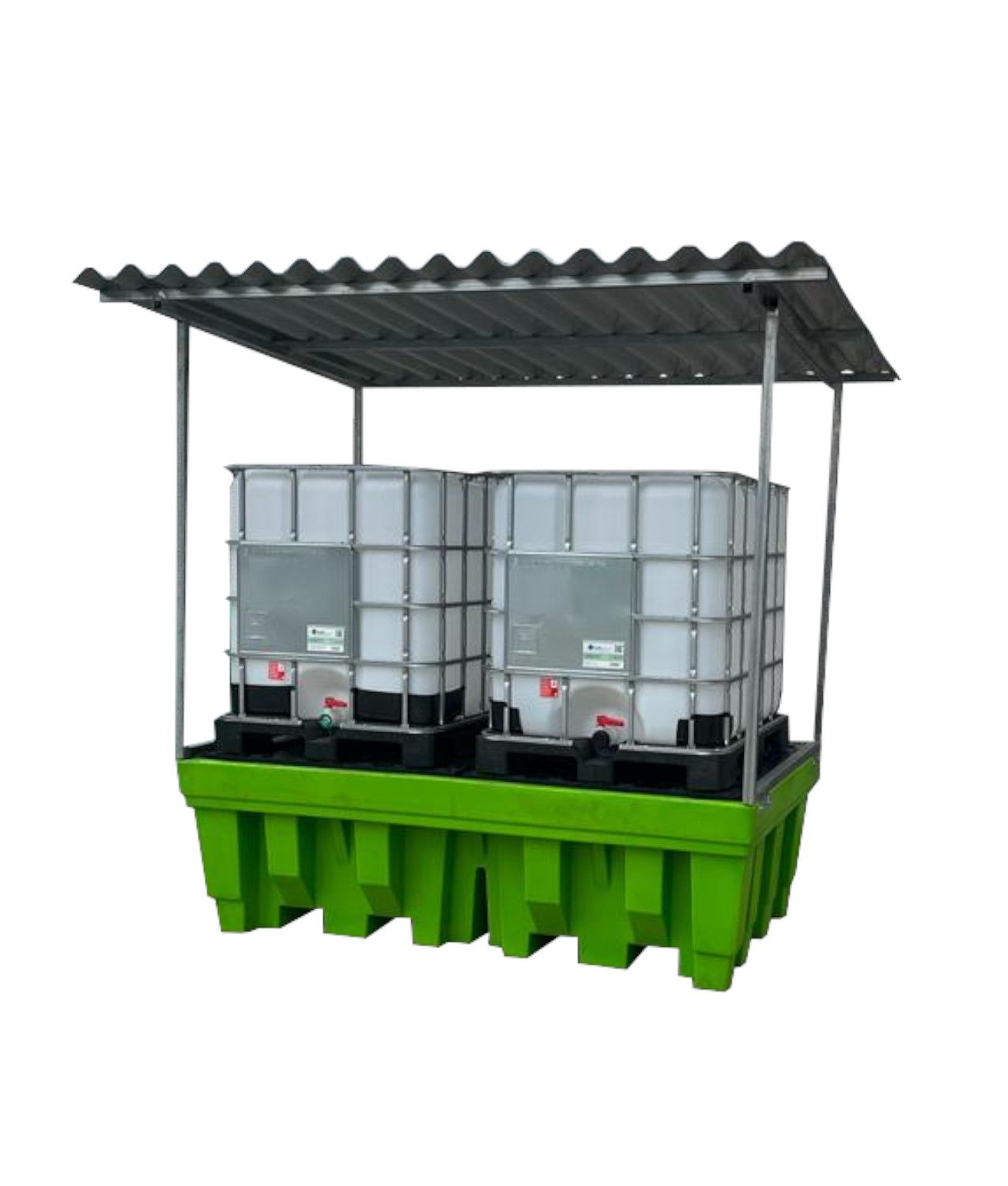 Vasca di contenimento liquidi alimentari con tettoia