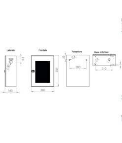 Cassetta completa per idranti da parete INOX con lastra  Utah UNI 45 Cassetta completa per idranti da parete INOX con lastra  Utah UNI 45
