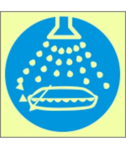 Cartello di obbligo marittimo fotoluminescente con simbolo avviamento acqua