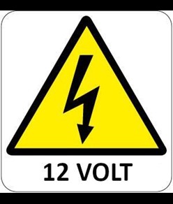 Cartello di pericolo '12 volt'