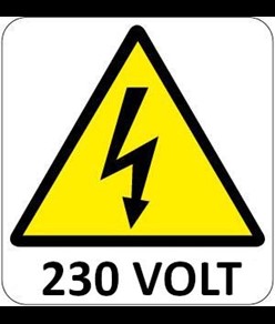Cartello di pericolo '230 volt'