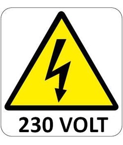 Cartello di pericolo '230 volt'