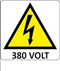 Cartello di pericolo '380 volt'