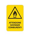 Cartello 'attenzione sostanze comburenti'