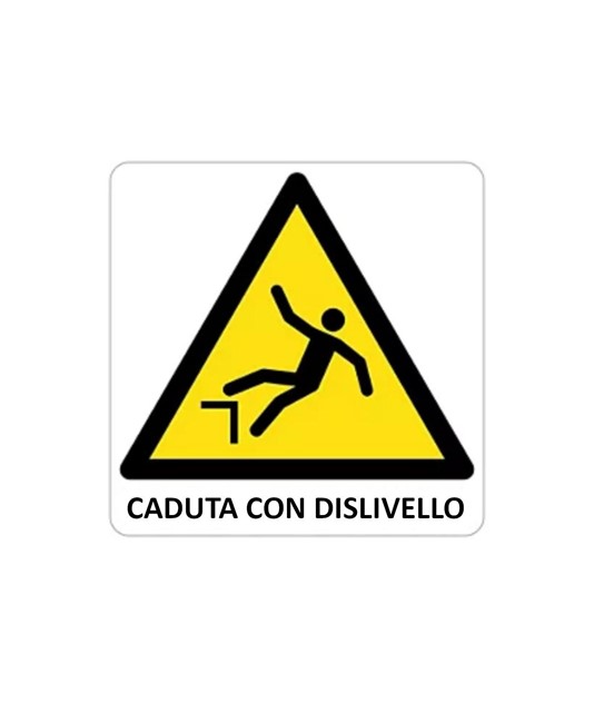 Cartello di pericolo 'caduta con dislivello' Cartello di pericolo 'caduta con dislivello'