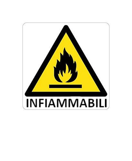 Cartello di pericolo 'infiammabili' Cartello di pericolo 'infiammabili'