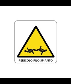 Cartello di pericolo 'pericolo filo spinato'