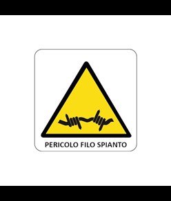 Cartello di pericolo 'pericolo filo spinato'