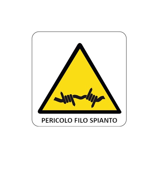 Cartello di pericolo 'pericolo filo spinato' Cartello di pericolo 'pericolo filo spinato'
