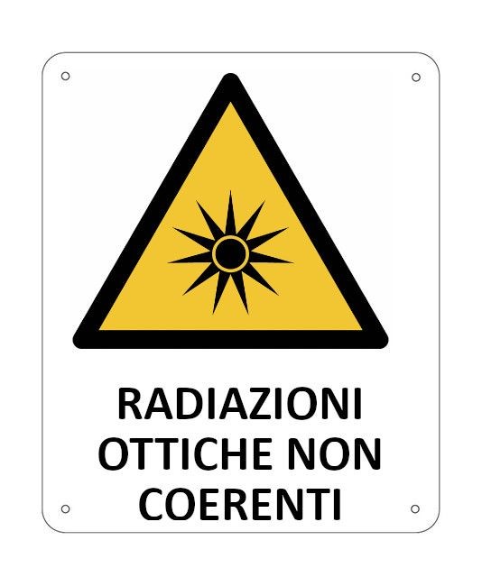 Cartello di pericolo 'radiazioni ottiche non coerenti' Cartello di pericolo 'radiazioni ottiche non coerenti'