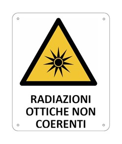Cartello di pericolo 'radiazioni ottiche non coerenti'