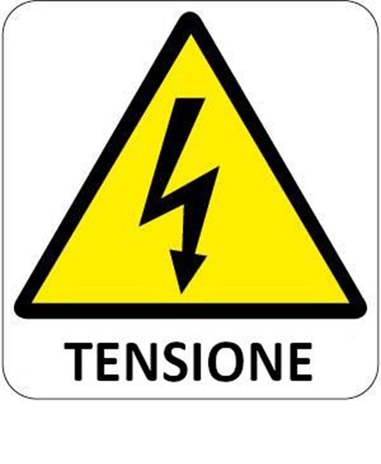 Cartello di pericolo 'tensione' Cartello di pericolo 'tensione'