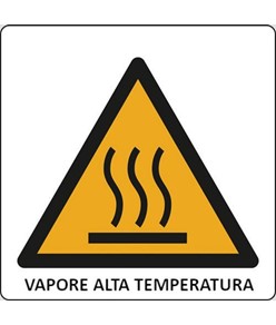Cartello di pericolo 'vapore alta temperatura'