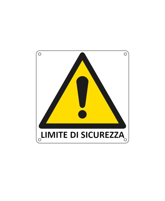 Cartello di pericolo 'limite di sicurezza' Cartello di pericolo 'limite di sicurezza'