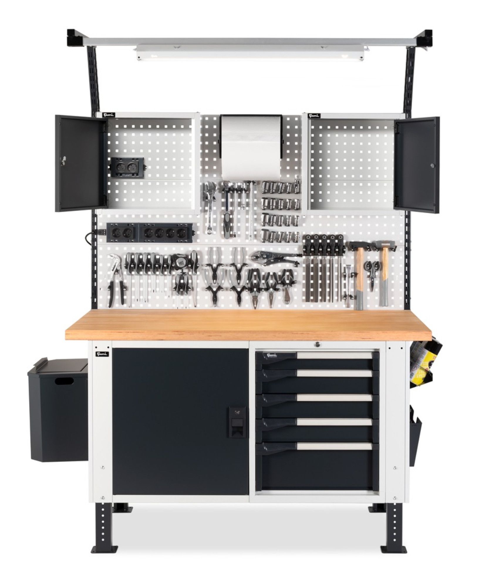 Banco da lavoro con pannelli forati Fami Work Master BR