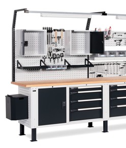 Banco da lavoro con pannelli forati Fami Work Master BR 3000