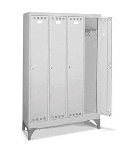 Armadio spogliatoio a 4 posti per divise e indumenti Fami