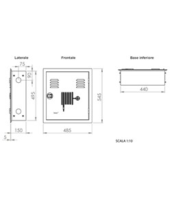 Cassetta completa a incasso con telaio regolabile  Texas UNI 45