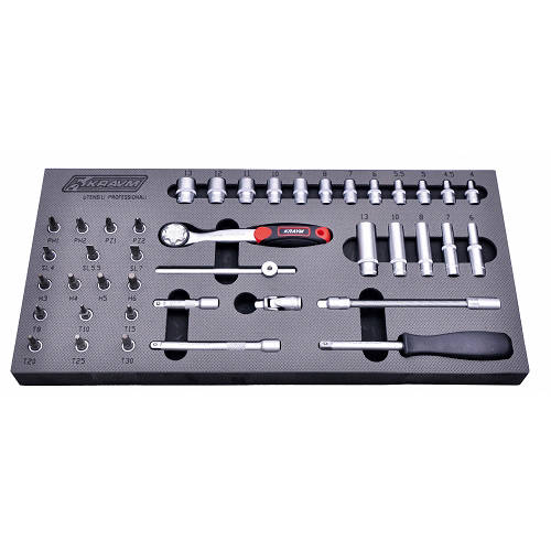 Set chiavi e inserti a bussola 41 pezzi Kravm