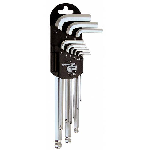 Set 9 chiavi esagonali calamitate Kravm