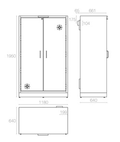 Armadio 2 ante per stoccaggio di liquidi e solidi infiammabili