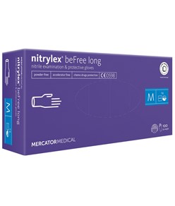 guanti monouso in nitrile Mercator Nytrilex beFree long