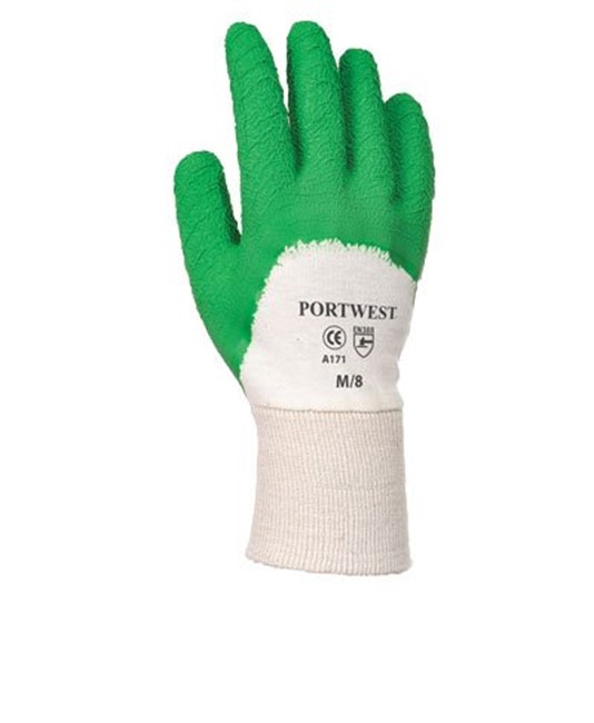 Guanti da lavoro in cotone con palmo in lattice Portwest A171 Guanti da lavoro in cotone con palmo in lattice Portwest A171