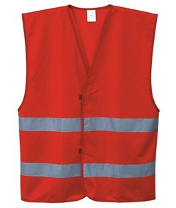 Gilet con bande rifrangenti in poliestere, colori vari