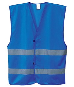 Gilet con bande rifrangenti in poliestere, colori vari