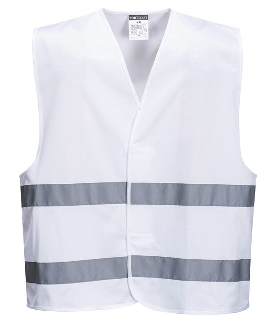 Gilet con bande rifrangenti in poliestere, colori vari