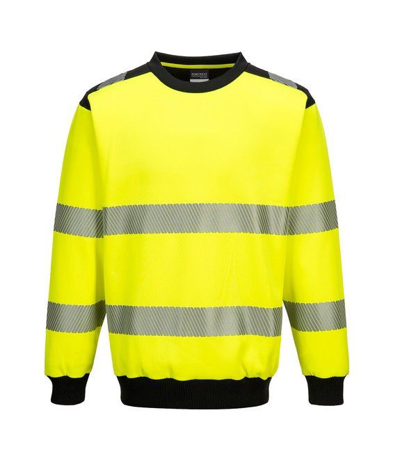 Felpa girocollo unisex con banda riflettente HiVisTex Pro Portwest PW379