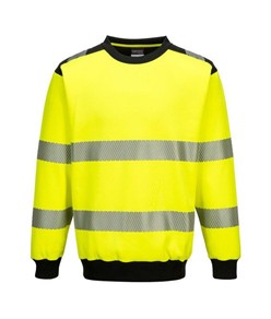 Felpa girocollo unisex con banda riflettente HiVisTex Pro Portwest PW379