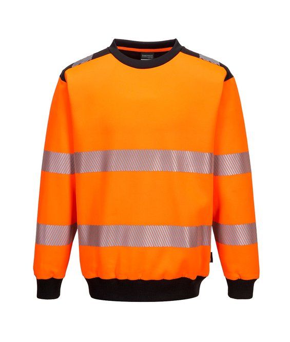 Felpa girocollo unisex con banda riflettente HiVisTex Pro Portwest PW379