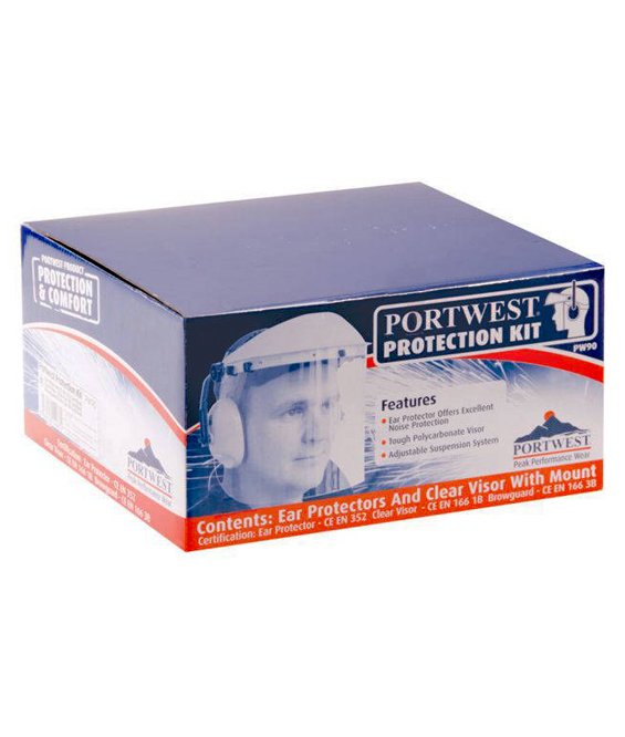Semicalotta con cuffie antirumore e visiera Portwest PW90