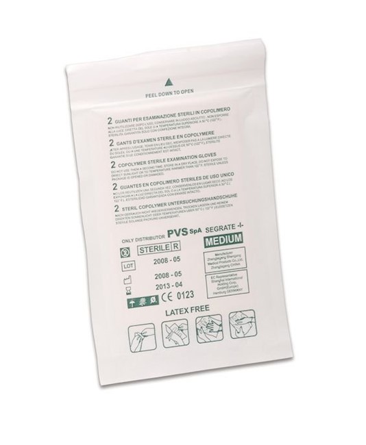 Guanti sterili monouso in copolimero  GUA168 Guanti sterili monouso in copolimero  GUA168